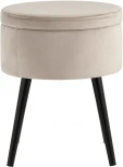 Пуф Клайс с ящиком велюр серо-бежевый УТ000035912