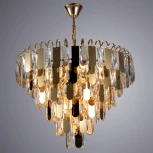 Подвесная люстра каскадная Arte Lamp Vivien A2719SP-8GO (220V, хрусталь, на цепи)