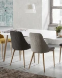 Обеденный стул La Forma (ex Julia Grup) Rosie (Серый/ Пена,Ясень,Сталь,Фанера)
