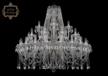 Подвесная большая люстра Art Classic 11.12 11.12.20+10+5.400.Gd.Sp (220V, хрусталь, на цепи, подсвечник, свеча)