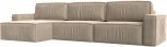 Диван угловой Прага Классик лонг левый угол (Бежевый/Велюр) Лига Диванов арт.121060L