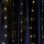 Светодиодная гирлянда Feron CL28 48604 занавес Водопад 3*3м + 3м 220V 5000K, статичная, c питанием от сети, прозрачный шнур