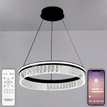 Подвесной светильник светодиодный Natali Kovaltseva Sad Queen INNOVATION STYLE 83128 PETEROLJA с пультом ДУ, моб. приложением 120W, черный, LED