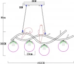 Подвесной светильник Arte Lamp Eltanin A3422SP-4GO (220V, на проводе, шарики, птички)
