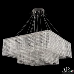 Подвесная люстра светодиодная APL LED Sicilia SH04.71.2D.A.Ni.4000 (220V, хрусталь, на тросе)