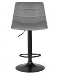 Стул барный DOBRIN TAILOR BLACK (серый велюр (MJ9-75)) 5017_BlackBase-LM BLACK, цвет сиденья серый (MJ9-75), основания черный