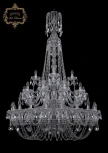 Подвесная большая люстра Art Classic 11.11 11.11.20+10+5.400.3d.XL-170.Cr.Sp (220V, хрусталь, на цепи, подсвечник, свеча)