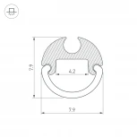 Профиль ARH-ROUND-D8-2000 ANOD (Arlight, Алюминий) 036325