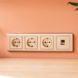 Накладка для телефонной розетки RJ-11 (шампань рифленый) Werkel W1192010 (a051430)