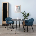 Стол R-Home Месси d860 мрамор графит со скосом