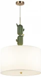 Подвесной светильник Odeon Light Cactus 5425/3 золотой/зеленый/белый/металл/керамика/ткань E27 3*60W (220V, на проводе, круглые)