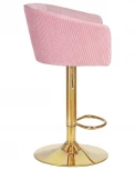 Стул барный DOBRIN DARCY GOLD (розовый велюр (1922-16)) 5025_GoldBase-LM GOLD, цвет сиденья розовый (1922-16), основания золото