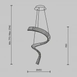 Подвесной светильник в виде спирали Maytoni Krone P097PL-L48BS3K (LED, 220V, на проводе, спираль)