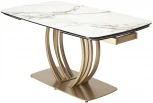 Стол MATERA 160 KL-188 Контрастный мрамор матовый, итальянская керамика/ каркас цвета шампань М-City