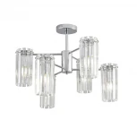 Потолочная люстра на штанге с хрустальными подвесками Lumion Favla 8348/6C хром/прозрачный, металл/хрусталь E14 6*40W 220V
