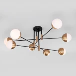 Умная потолочная люстра на штанге Eurosvet Nuvola 70129/8 латунь (220V, шарики)