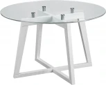 Стол журнальный Рилле 445 белый/стекло прозрачное (круг) от фабрики Mebelik