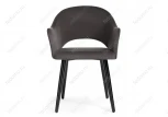 Стул Woodville на металлокаркасе Апри микровелюр графитовый / черный глянец 464178