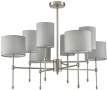Потолочная люстра на штанге Lumion Latti 8262/8C металл/текстиль, никель/серый E14 8*40W 220V