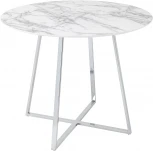 Стол обеденный Stool Group Дакота 100*100 белый мрамор ножки хром УТ000036111