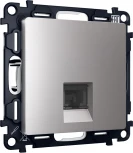 Комплект механизма Ambrella Volt компьютерной розетки ALFA MA512010 Сталь матовый RJ-45(8P8C) CAT6 с защитной шторкой QUANT