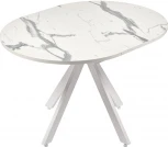 Стол Bradex Home Rudolf круглый раскладной 90-120x90x75см, белый мрамор, белый (RF 0465)