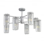 Потолочная люстра на штанге с хрустальными подвесками Lumion Favla 8348/8C хром/прозрачный, металл/хрусталь E14 8*40W 220V