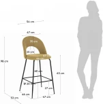 Барный стул La Forma (ex Julia Grup) Mahalia (Черный,Горчичный/ Металл,Пена,Сталь,Фанера)