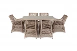 Обеденная группа плетеная, цвет бежевый 4SIS Латте LC6T-7-SET beige