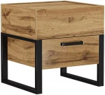 Тумба прикроватная Woodville Iris металл дуб вотан / черный муар арт.406523