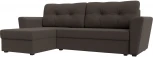 Диван угловой Амстердам Лайт левый угол (Коричневый/Рогожка) Лига Диванов арт.121168L