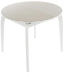 Стол Ривьера СВ D90, Стекло, Эмаль белая/Капучино, 7, Аврора