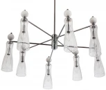 Потолочная люстра на штанге Lumion Emily 8268/8 хром/белый/прозрачный, металл/керамика/стекло Е14 8*40W 220V