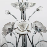 Подвесная люстра Abrasax 2031/6 (chrome) (220V, на цепи, цветы, розы)