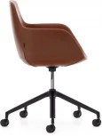 Рабочее кресло Tissiana коричневая искусственная кожа, алюминиевые ножки с матовой черной отделкой La Forma (ex Julia Grup) арт.175088