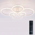 Потолочная люстра светодиодная с пультом ДУ 132W, белый, LED Natali Kovaltseva Home LED LAMPS 81439 (регулировка яркости, 220V, кольцо)