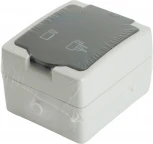 Розетка с заземлением и защитной крышкой (серый,графит) Stekker Велена 32755