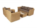 Лаунж-зона из искусственного ротанга, цвет соломенный 4SIS Капучино KS3С2T-4-SET