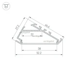 Профиль KLUS-P45.30-2000 ANOD (Алюминий) 025469 Arlight