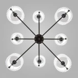 Потолочная люстра Wi-Fi на штанге Eurosvet Notturno 60162/8 черный (220V, управление смартфоном, голосовое управление, умный дом - Minimir Home, Алиса, Маруся, Салют)