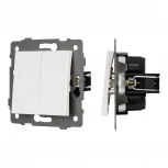 Механизм выключателя двухклавишный непроходной SWT-MK02-PL-WH-V (250V, 10A) (Arlight) 049887