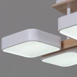 Потолочная люстра на штанге светодиодная Reluce 03359-0.3-06 WH+WOOD (220V)