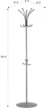 Вешалка напольная Пико 4 металлик от фабрики Mebelik