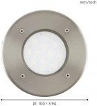 Встраиваемый светильник уличный Eglo Lamedo 93482 (LED, 220V, круглые, IP67)