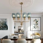 Подвесная дизайнерская люстра Viola 8 синий ImperiumLoft Viola01 (179884-26) (220V, на цепи)