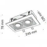 Встраиваемый светильник Metal Modern GU10 2x50Вт Maytoni Technical DL008-2-02-S (220V)