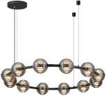 Подвесной светильник Odeon Light Troni LED 5041/120L черн./золото/дымчатый/металл/стекло 120W 4000К 9364Лм (220V, на тросе, шарики)