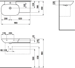 Раковина Laufen Ino 8.1330.2.000.104.1 90 см, полочка справа
