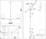 Потолочная люстра на штанге Ambrella High Light LH57033 (220V)