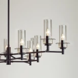 Потолочная люстра на штанге Lumion Madonna 6555/12C черный/дымчатый/металл/стекло E14 12*40W 220V